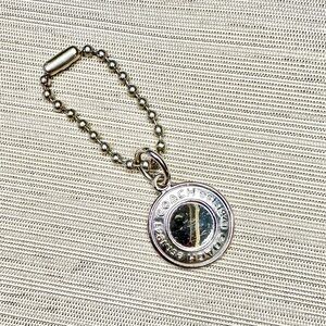 Coach Silver Circle Metal Hangtag / Keychain / Bag Charm / Fob - Aprox 1”